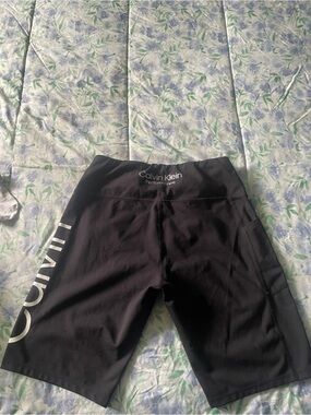Calvin Klein Black Performance Cycling Shorts with Side Logo